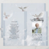 sjabloon sky & dove Funeral Program (Voorkant / Achterkant)