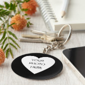 Sjabloon Sleutelhanger hartrand - zwart (Zijkant)