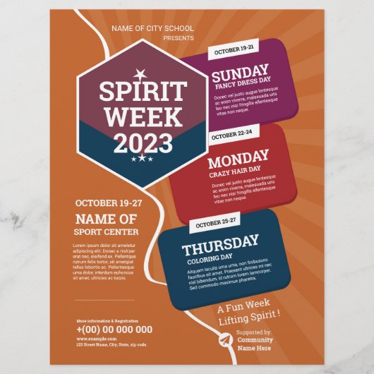 Sjabloon Spirit Week Flyer (Voorkant)