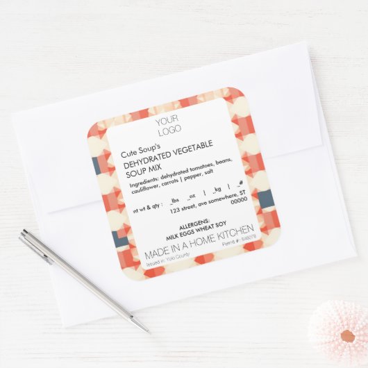 Sjabloon Sticker met kattenvoedseletiket (Envelop)