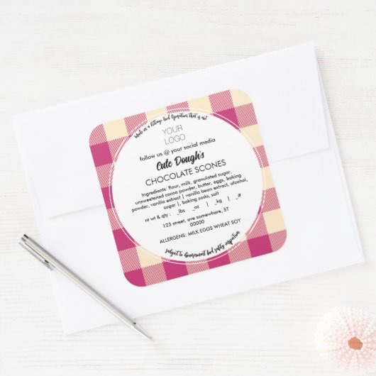 Sjabloon Sticker met kattenvoedseletiket (Envelop)