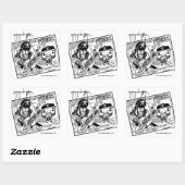 Sjabloon - stickerblad vierkante sticker (Vel)