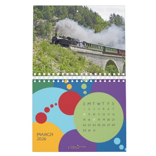 Sjabloon stoomlocomotief kalender 2023 (Mar 2026)