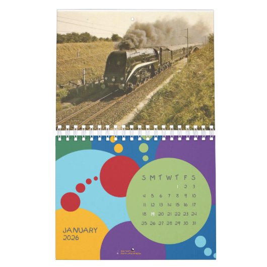 Sjabloon stoomlocomotief kalender 2023 (Jan 2026)