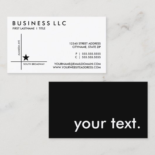 sjabloon straatkaart visitekaartje (Voorkant / Achterkant)