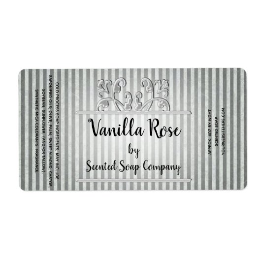 Sjabloon  stripe-koudeproces zeep-label etiket (Voorkant)