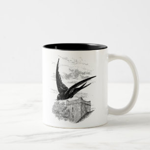 Sjabloon SWallow Bird Illustration Tweekleurige Koffiemok