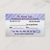 Sjabloon tandheelkundige benoemingskaarten afsprakenkaartje (Achterkant)