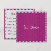 Sjabloon tekst - Fuchsia Knit Stockinette Stitch Kaart (Voorkant / Achterkant)