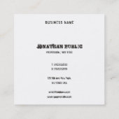 Sjabloon tekst zwart-wit en wit vierkante visitekaartje (Achterkant)