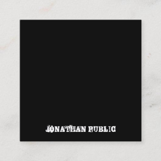 Sjabloon tekst zwart-wit en wit vierkante visitekaartje (Voorkant)