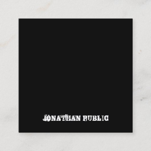 Sjabloon tekst zwart-wit en wit vierkante visitekaartje (Voorkant)