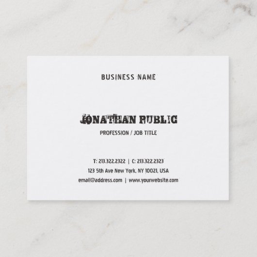 Sjabloon tekst zwart-wit en wit visitekaartje (Achterkant)