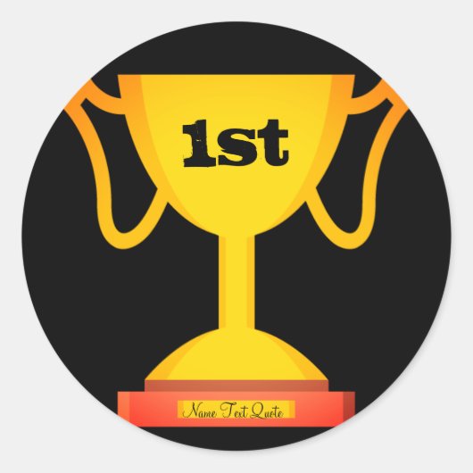 Sjabloon Text Trophy Emoji Ronde Sticker (Voorkant)