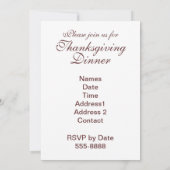 Sjabloon Thanksgiving Uitnodigingen (Achterkant)