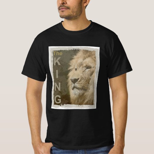 Sjabloon Trendy Lion Black Kleur Elegant Modern T-shirt (Voorkant)