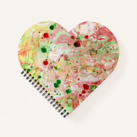 Sjabloon Trendy Modern Abstract Roze Rood Geel Notitieboek (Voorkant)