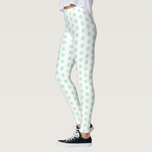 Sjabloon Trendy Modern Elegant Mint Green White Leggings (Links)