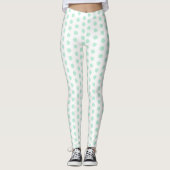Sjabloon Trendy Modern Elegant Mint Green White Leggings (Voorkant)
