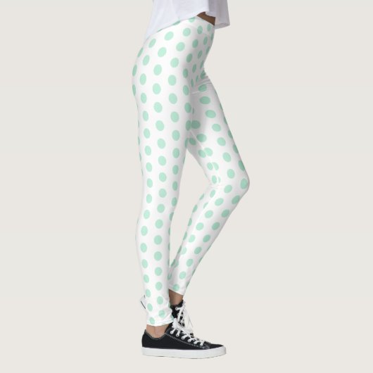 Sjabloon Trendy Modern Elegant Mint Green White Leggings (Rechts)