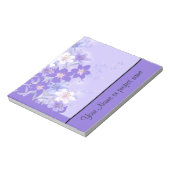 Sjabloon Trendy Paarse Floral Notitieboek Notitieblok (Linkerzijde)