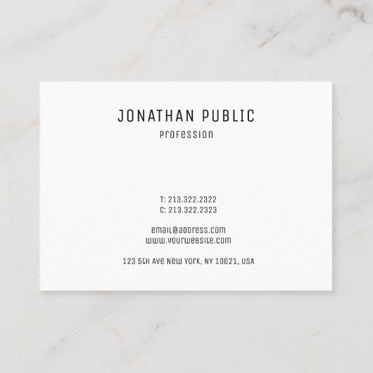 Sjabloon Trendy Simple Professional Modern Chic Visitekaartje (Achterkant)