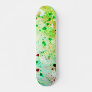 Sjabloon Trendy Yellow Green Modern Abstract Persoonlijk Skateboard