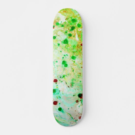 Sjabloon Trendy Yellow Green Modern Abstract Persoonlijk Skateboard (Voorkant)