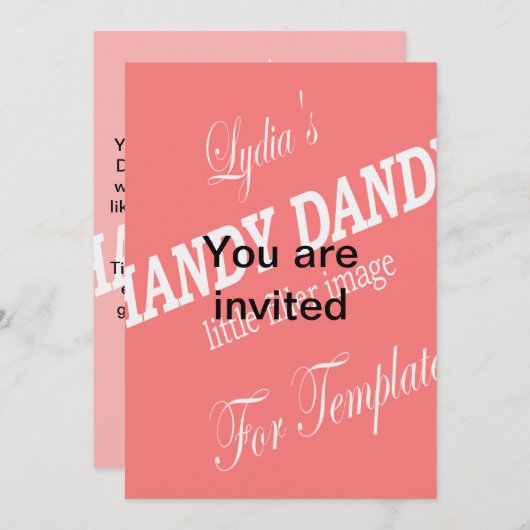 Sjabloon Uitnodiging - houden (Voorkant / Achterkant)