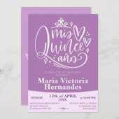 Sjabloon uitnodiging Quinceañera (Voorkant / Achterkant)