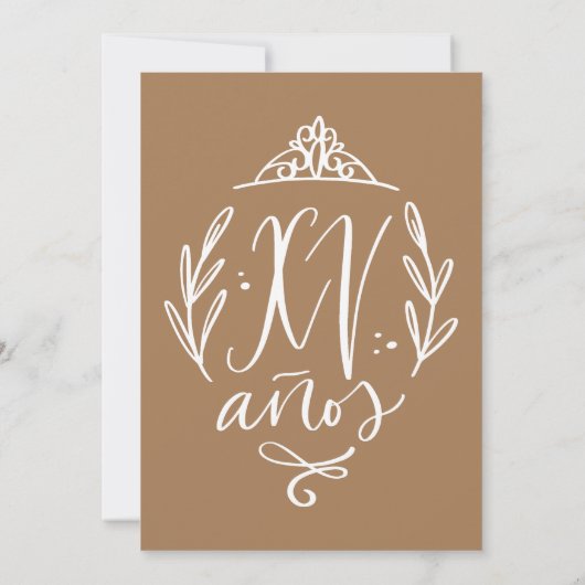 Sjabloon uitnodiging Quinceañera (Achterkant)