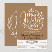 Sjabloon uitnodiging Quinceañera (Voorkant / Achterkant)