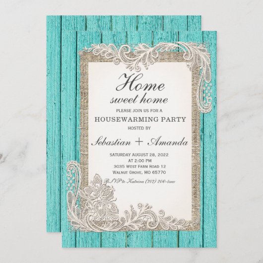Sjabloon Uitnodiging tot oproeping in het Rustic H (Voorkant / Achterkant)