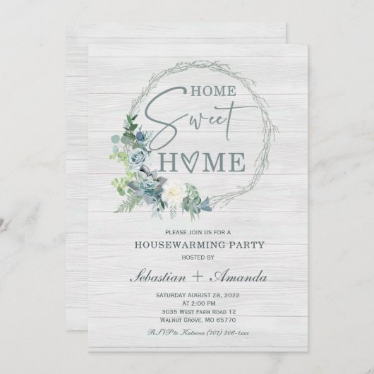 Sjabloon Uitnodiging tot oproeping in het Rustic H (Voorkant / Achterkant)