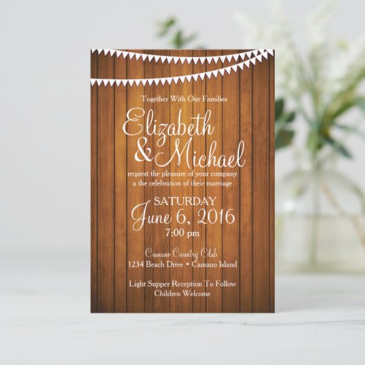 Sjabloon Uitnodiging tot uitzending van huwelijk t (Staand voorkant)