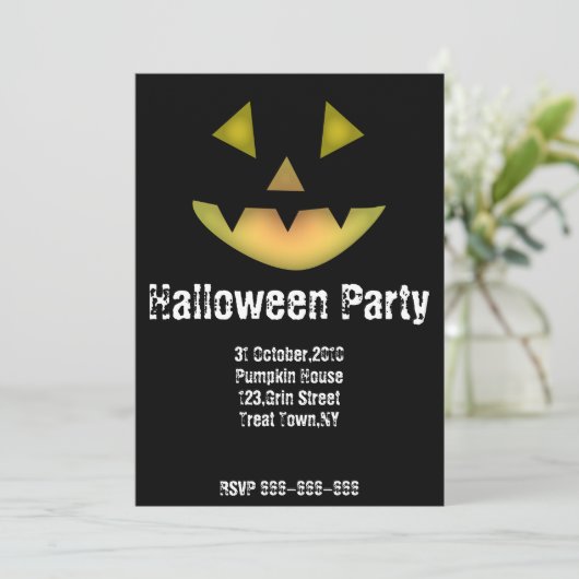 Sjabloon uitnodiging van de partij Halloween (Staand voorkant)