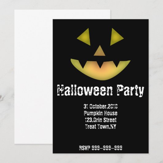 Sjabloon uitnodiging van de partij Halloween (Voorkant / Achterkant)