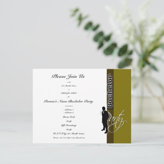 Sjabloon Uitnodigingen van Bachelor (Staand voorkant)