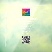 Sjabloon Upload Zakelijk Logo QR Code Openingsuren Raamsticker (Vel 3)