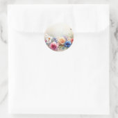 Sjabloon Uw aangepaste tekst Elegante bloemen Ronde Sticker (Tas)