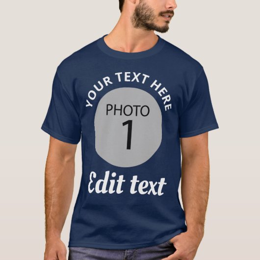 Sjabloon Uw foto Voeg Jouw tekst toe T-shirt (Voorkant)