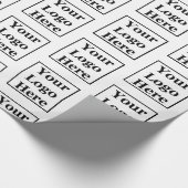 Sjabloon Uw Logo hier Patroon op wit Cadeaupapier (Hoek)