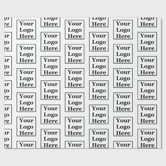 Sjabloon Uw Logo hier Patroon op wit Cadeaupapier (Vlak)