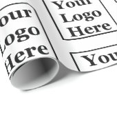 Sjabloon Uw Logo hier Patroon op wit Cadeaupapier (Rol Hoek)