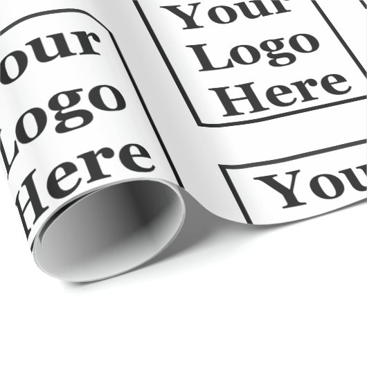 Sjabloon Uw Logo hier Patroon op wit Cadeaupapier (Rol Hoek)