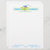 Sjabloon van aangepaste brievenhoofdstad van Tenni Gepersonaliseerd Briefhoofd (Voorkant / Achterkant)