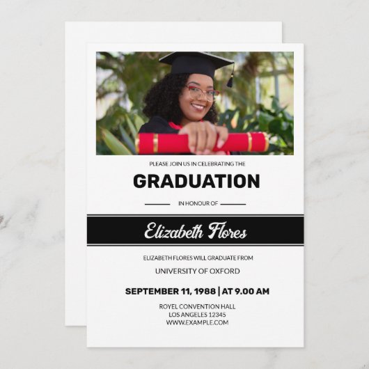 Sjabloon van aankondiging afstuderen (Voorkant / Achterkant)