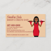 Sjabloon van Afrikaanse Amerikaanse cupcake (bakke Visitekaartje (Voorkant)