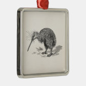  Sjabloon van Antiek vogelvogels Kiwi Metalen Ornament (Rechts)