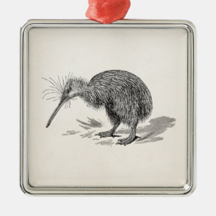 Sjabloon van Antiek vogelvogels Kiwi Metalen Ornament